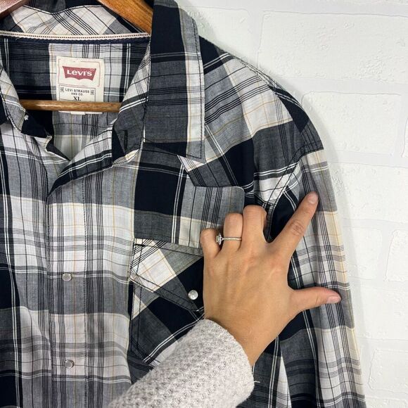 Levis Mens Pearl Snap Button Down Shirt Size XL Western Cowboy - Picture 6 of 15